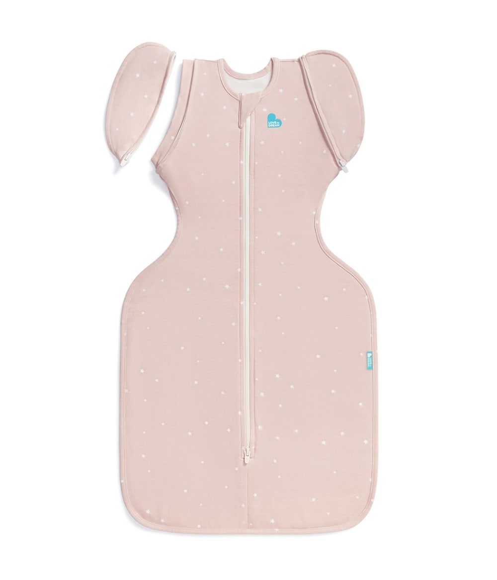 Med Pink Star Transition Cotton Swaddle Bag 1.0 TOG