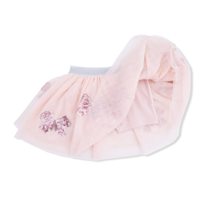 Pink Bows Tutu Skirt with Bike Short