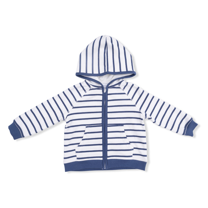 Navy Stripe French Terry Hoodie