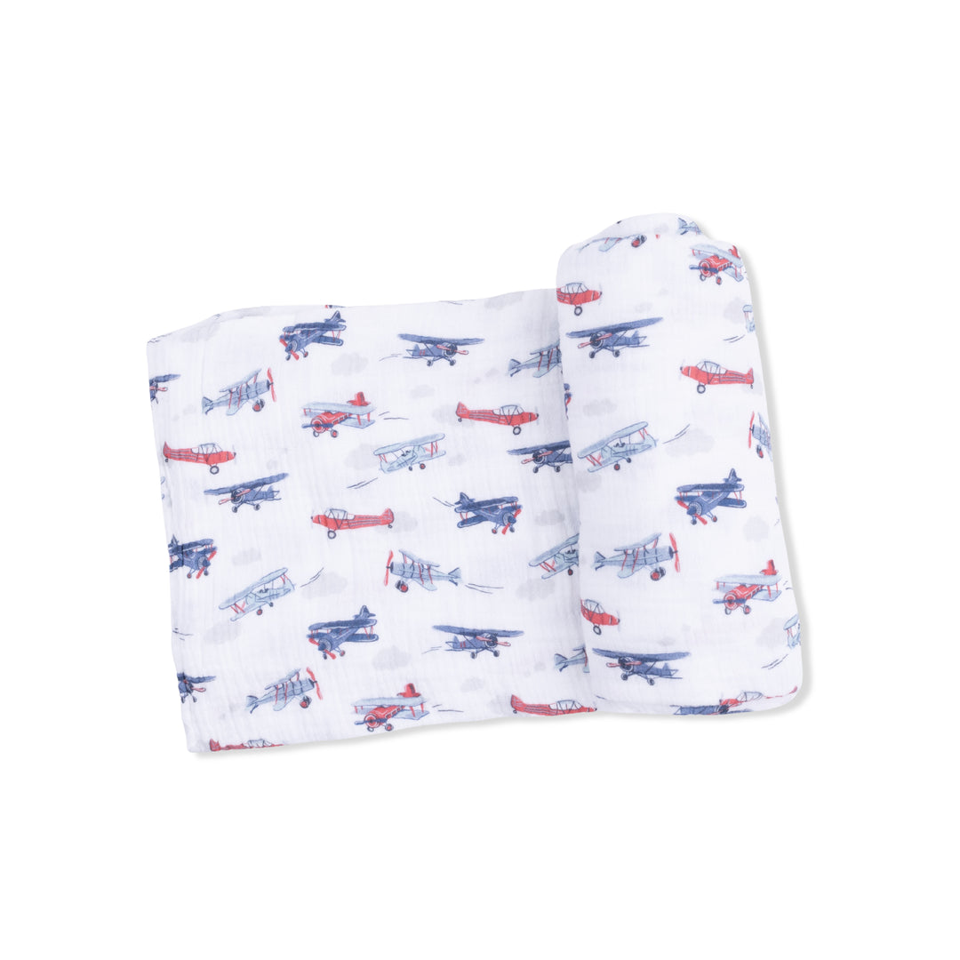 Vintage Planes Muslin Swaddle Blanket
