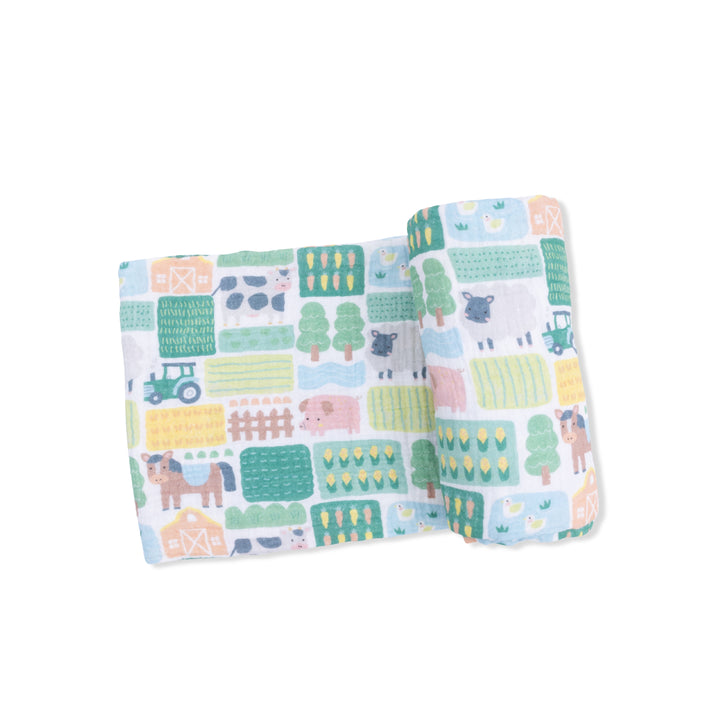 Patchwork Farm Muslin Swaddle Blanket