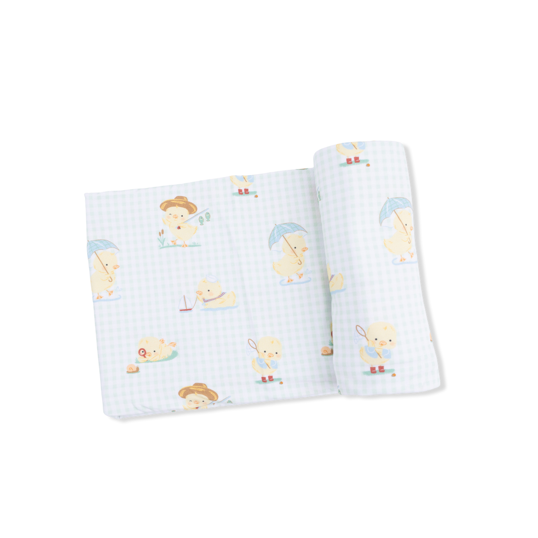 Vintage Duckling Bamboo Swaddle Blanket