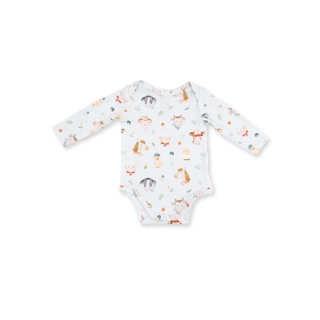 Baby Farm Faces Long Sleeve Bodysuit