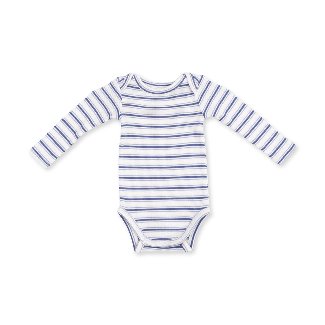 Vintage Stripe Blue Long Sleeve Bodysuit