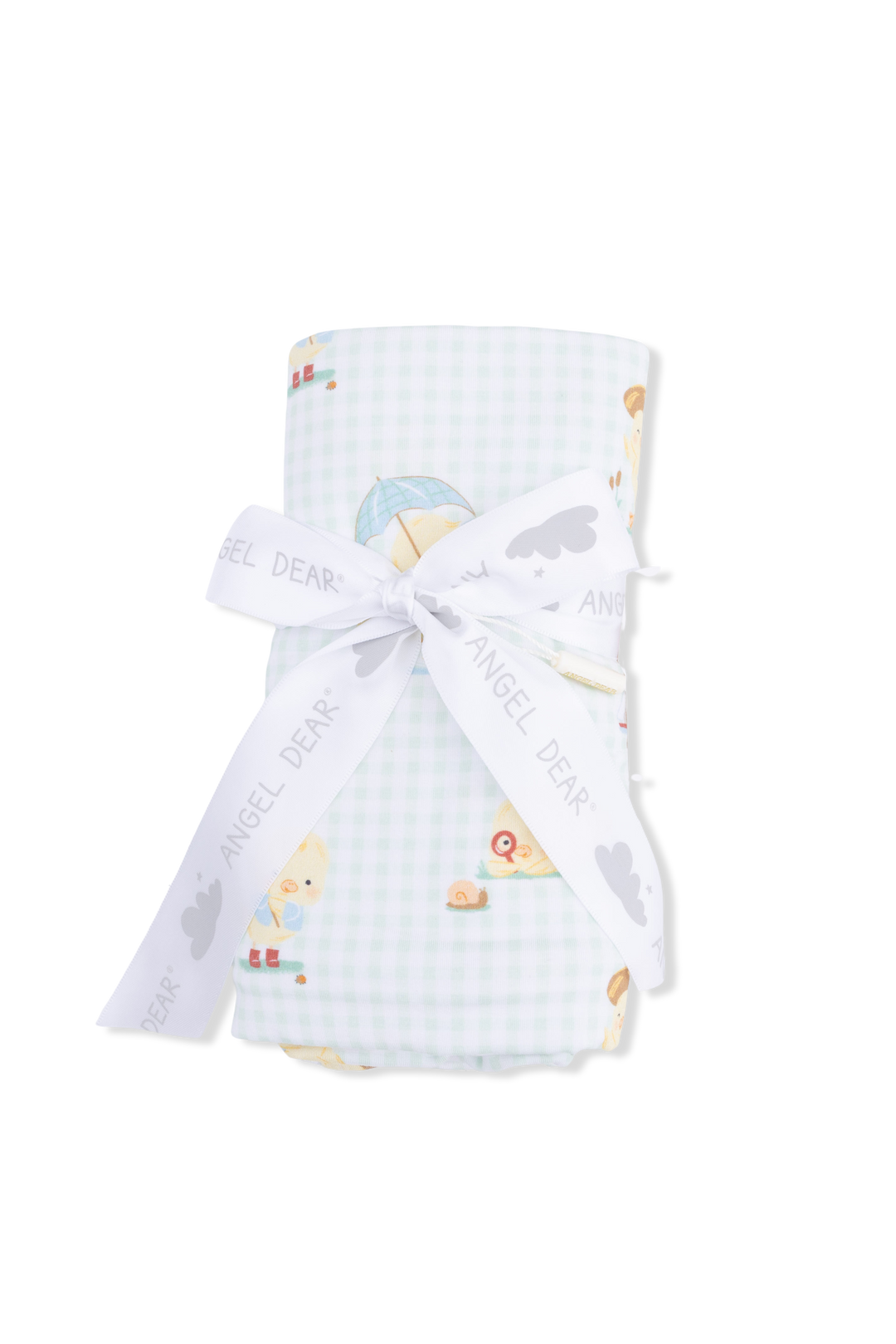Baby swaddle blanket with airplane pattern on a white background