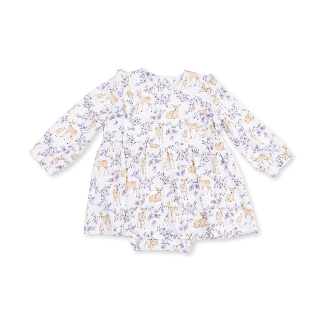 Floral Deer - Ruffle Bodysuit Dress
