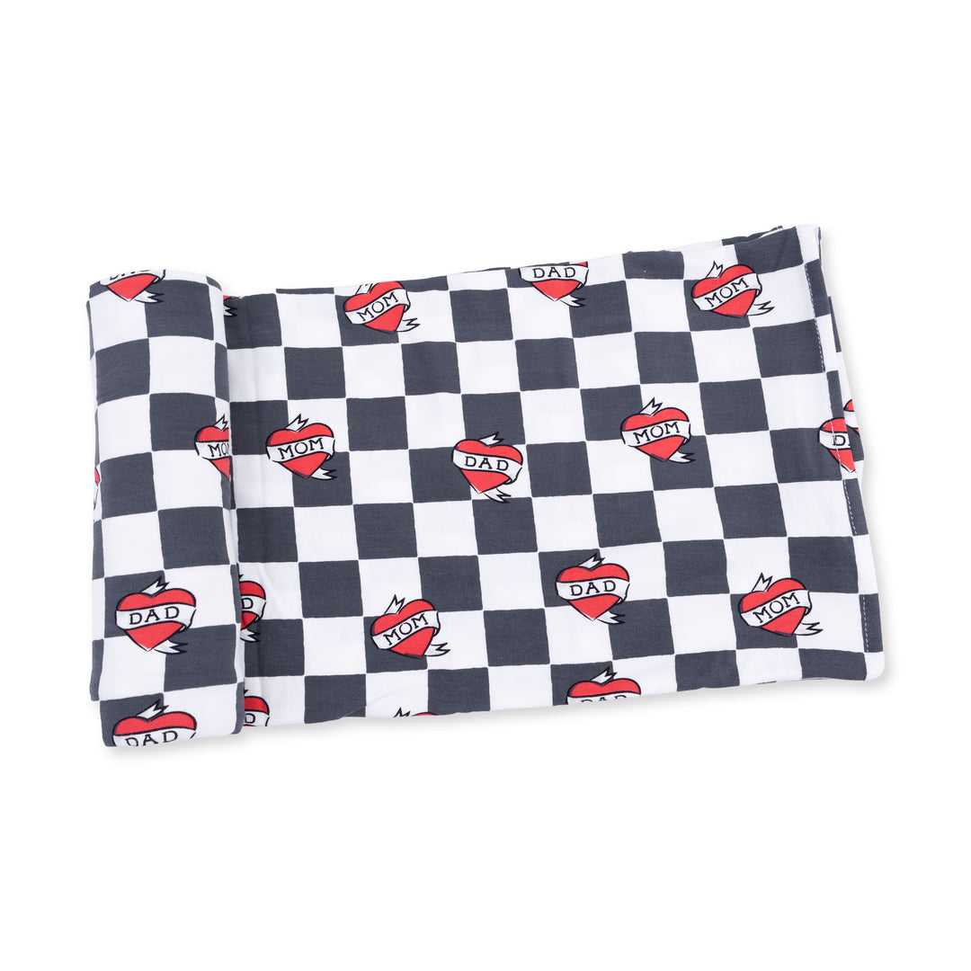 Heart Tattoo Bamboo Swaddle Blanket