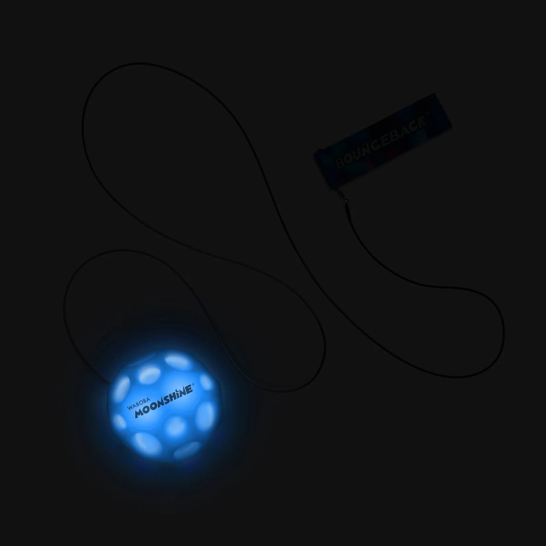 Bounceback LED Moon Ball on a Leash