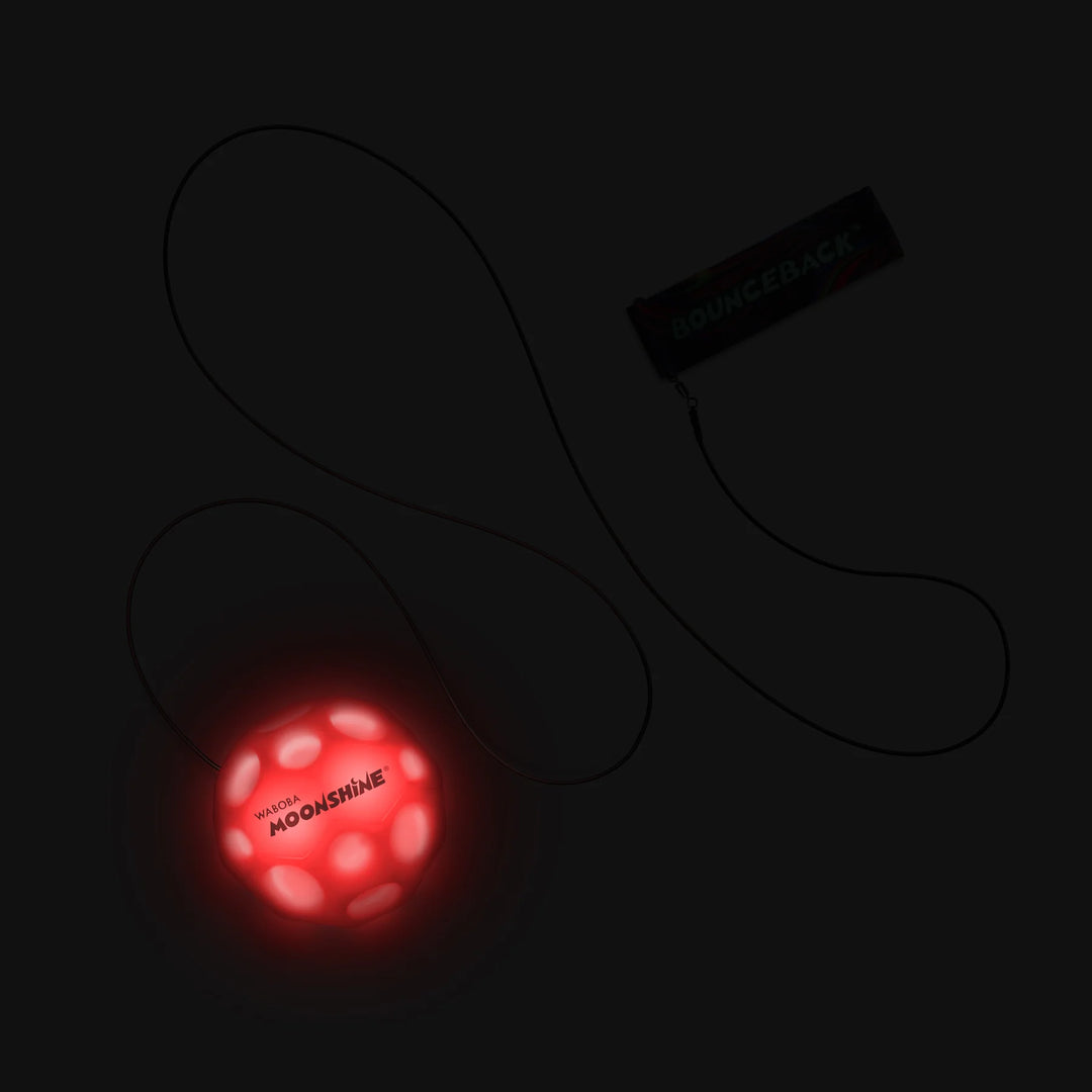 Bounceback LED Moon Ball on a Leash