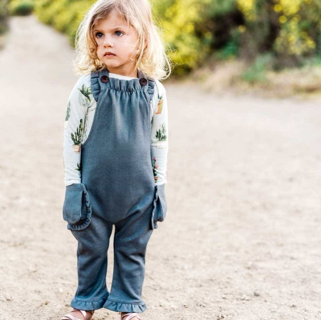 Organic Ruffle Overalls