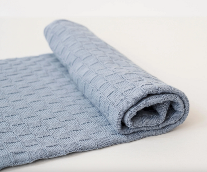 Organic Cotton Basketweave Baby Blanket